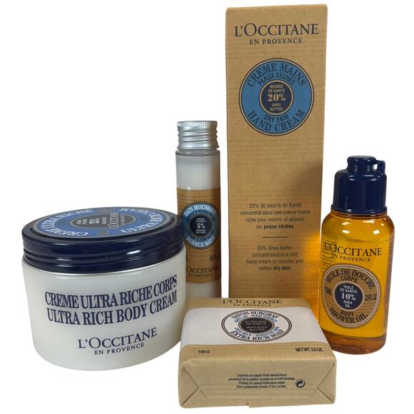 L’OCCITANE 5-Pc Shea Butter Gift Set Body Cream Oil Soap Hand Cream w/ Box - Picture 2 of 8